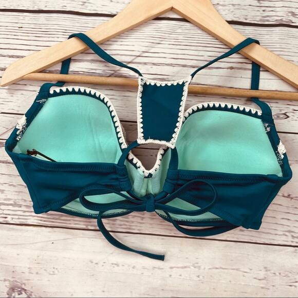 Shade & Shore blue green stitched edge bikini top - Picture 7 of 12